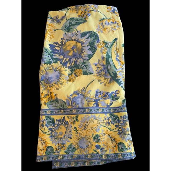 Vintage April Cornell 4 Cornell Trading Tablecloth Cotton Sunflowers 50” Square - Picture 2 of 6